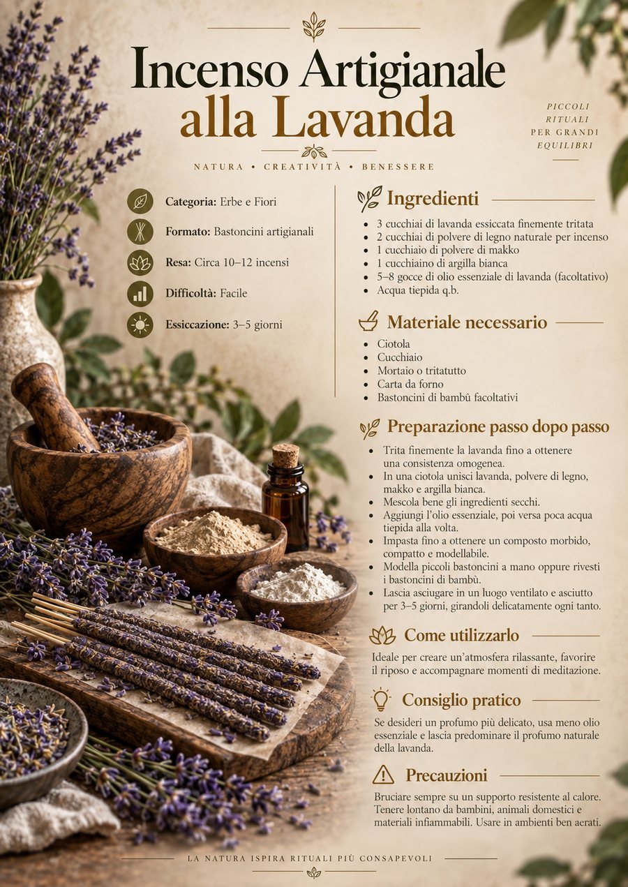 Ricetta di Incenso Artigianale alla Lavanda